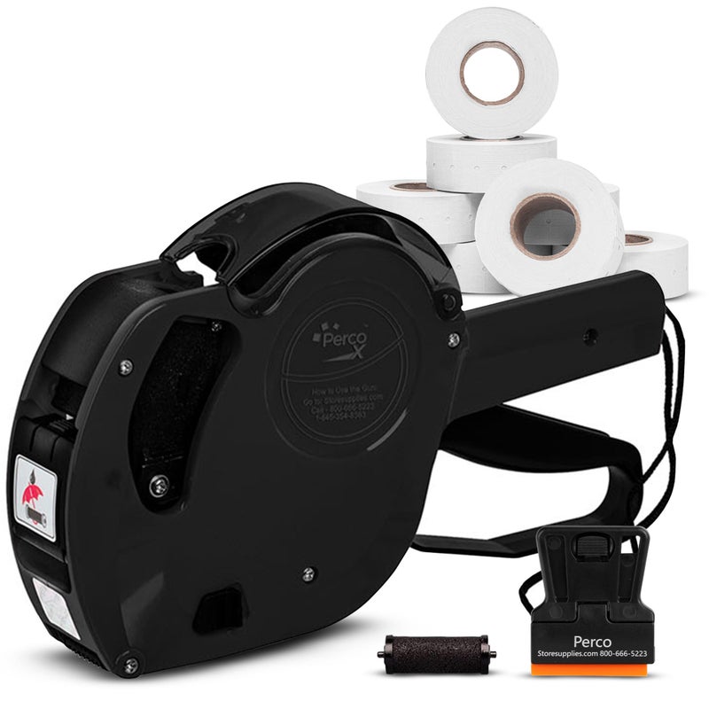 Perco X 1 Line Price Gun Kit - 1 Line Label Gun with 9000 White Blank Labels, and an Extra Inker - Image 1
